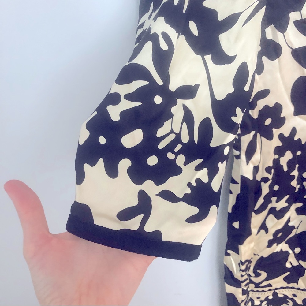 Chloé Black White Silk Abstract Print Dress - Picture 3 of 10